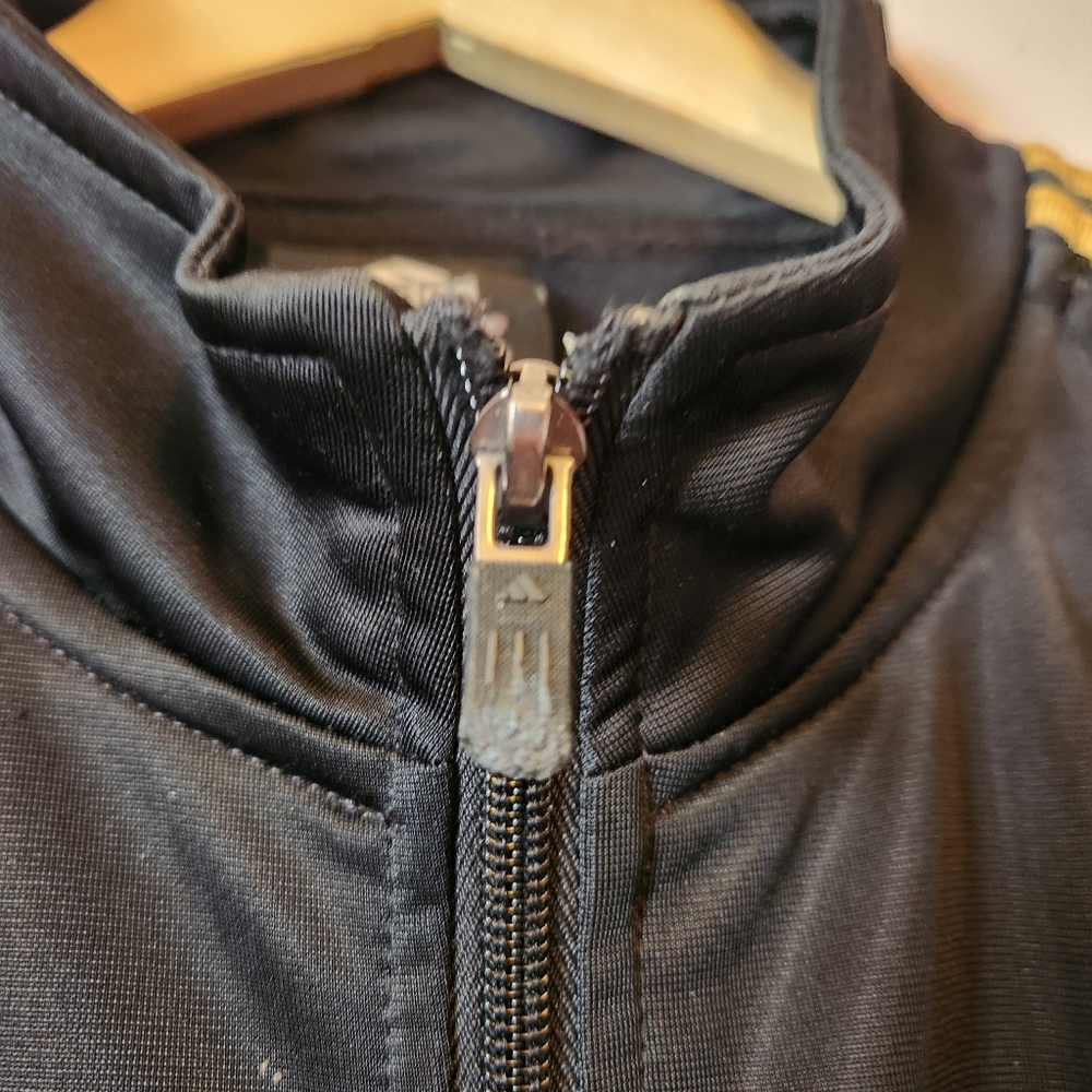 Adidas 1990s Climalite Track Jacket Black/Gold 3-stripes Size L-XL - Picture 4 of 9